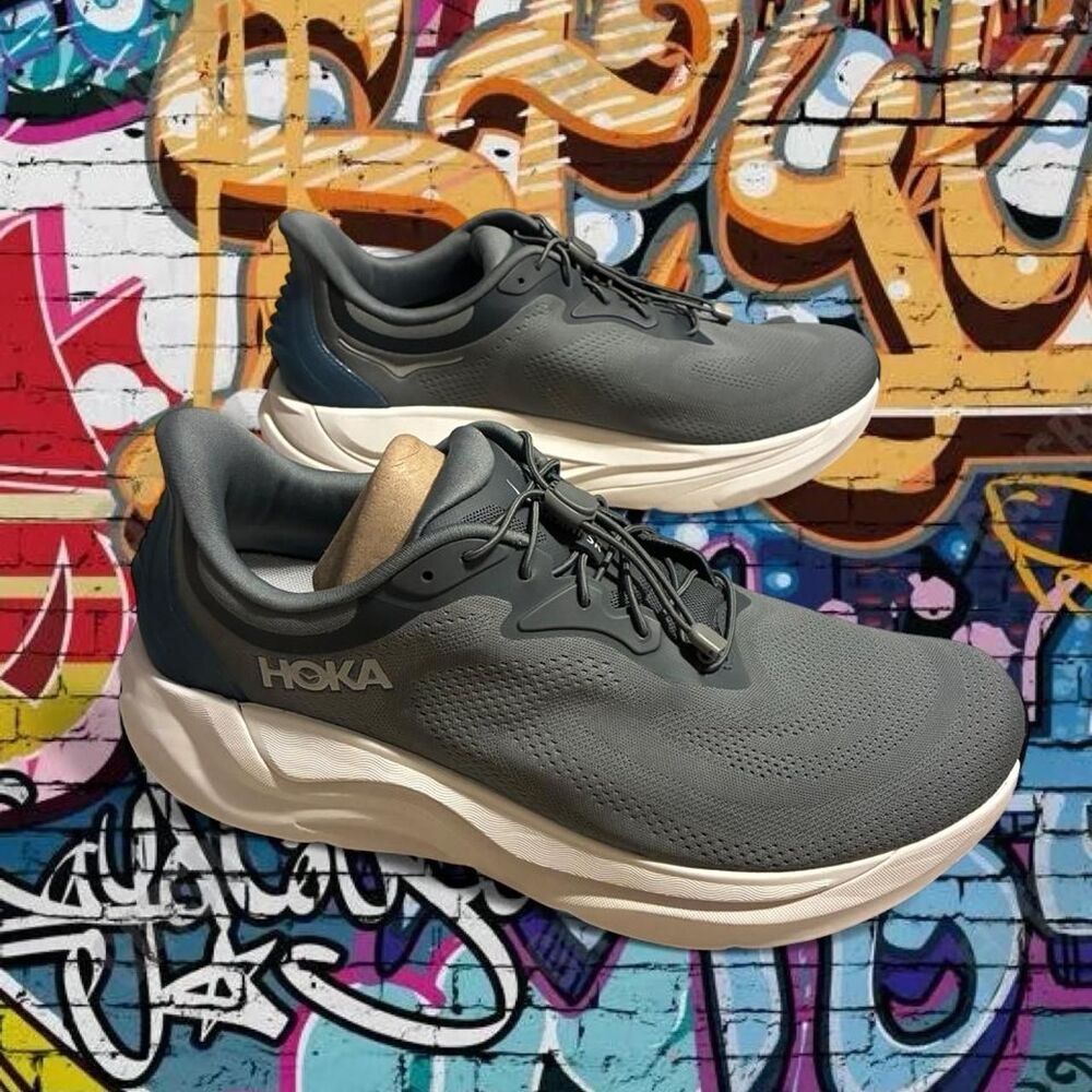 Brand New Hoka One One Mens Transport Castlerock Charcoal Grey Running Shoes Siz